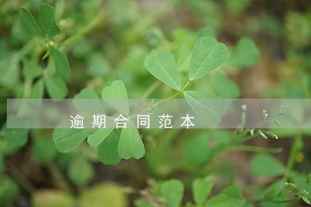 逾期合同范本 逾期合同范本