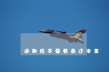 逾期后不要着急还本金 逾期后不要着急还本金