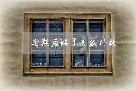 逾期后悔了怎么补救 逾期后悔了怎么补救