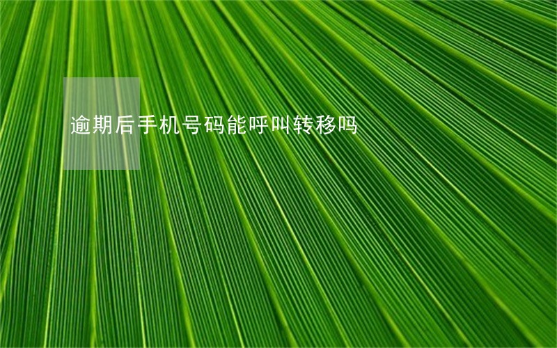 逾期后手机号码能呼叫转移吗 逾期后手机号码能呼叫转移吗