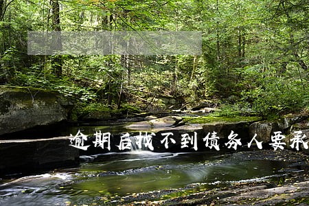 逾期后找不到债务人要承担什么