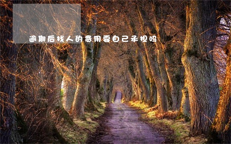 逾期后找人的费用要自己承担吗