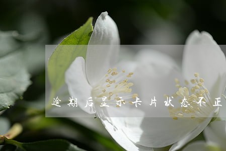 逾期后显示卡片状态不正常 逾期后显示卡片状态不正常