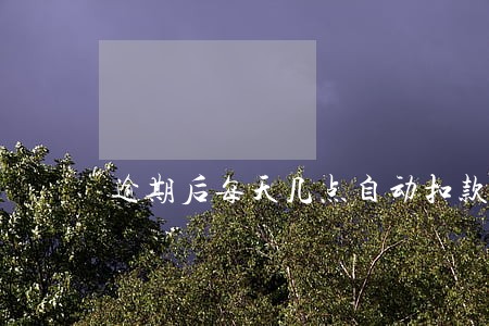 逾期后每天几点自动扣款 逾期后每天几点自动扣款