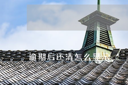 逾期后还清怎么显示