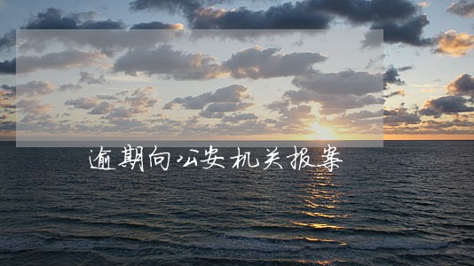 逾期向公安机关报案 逾期向公安机关报案