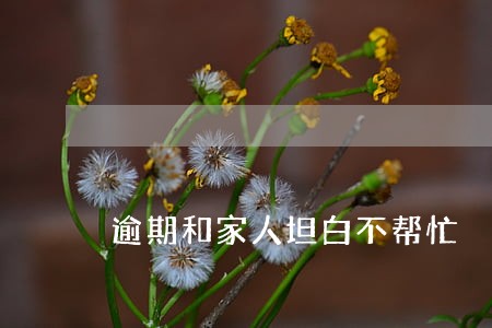 逾期和家人坦白不帮忙 逾期和家人坦白不帮忙