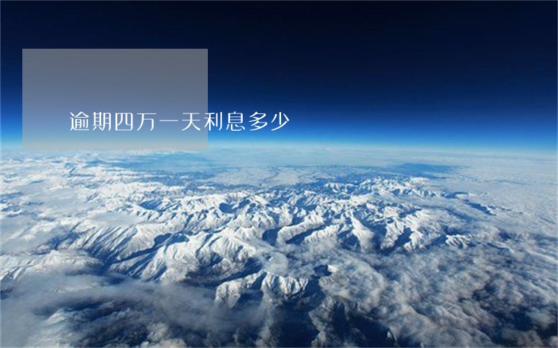 逾期四万一天利息多少 逾期四万一天利息多少