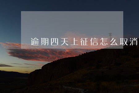 逾期四天上征信怎么取消