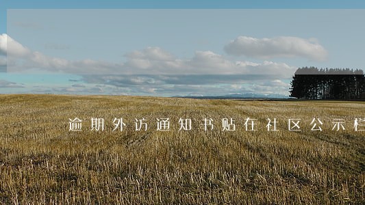 逾期外访通知书贴在社区公示栏 逾期外访通知书贴在社区公示栏
