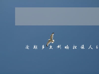 逾期多久影响担保人6 逾期多久影响担保人6