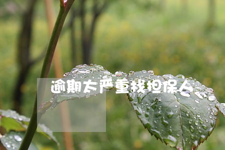 逾期太严重找担保人 逾期太严重找担保人