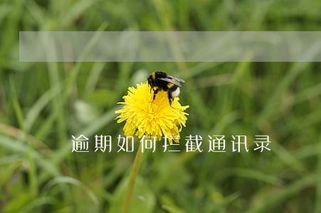 逾期如何拦截通讯录 逾期如何拦截通讯录