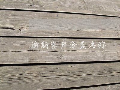 逾期客户分类名称 逾期客户分类名称