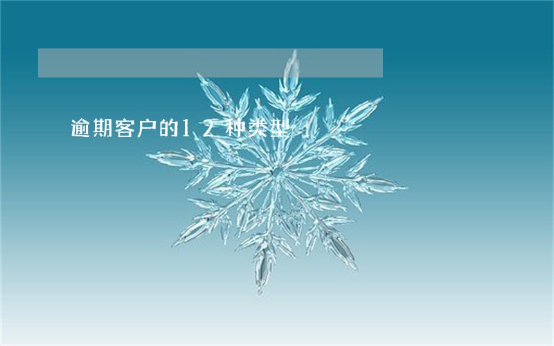 逾期客户的12种类型 逾期客户的12种类型