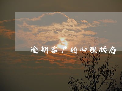逾期客户的心理状态 逾期客户的心理状态