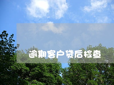 逾期客户贷后检查 逾期客户贷后检查