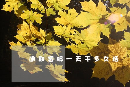 逾期客服一天干多久活 逾期客服一天干多久活