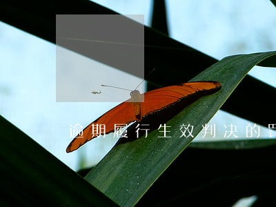 逾期履行生效判决的罚息 逾期履行生效判决的罚息
