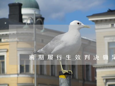 逾期履行生效判决确定的债务 逾期履行生效判决确定的债务
