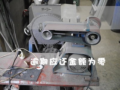 逾期应还金额为零 逾期应还金额为零