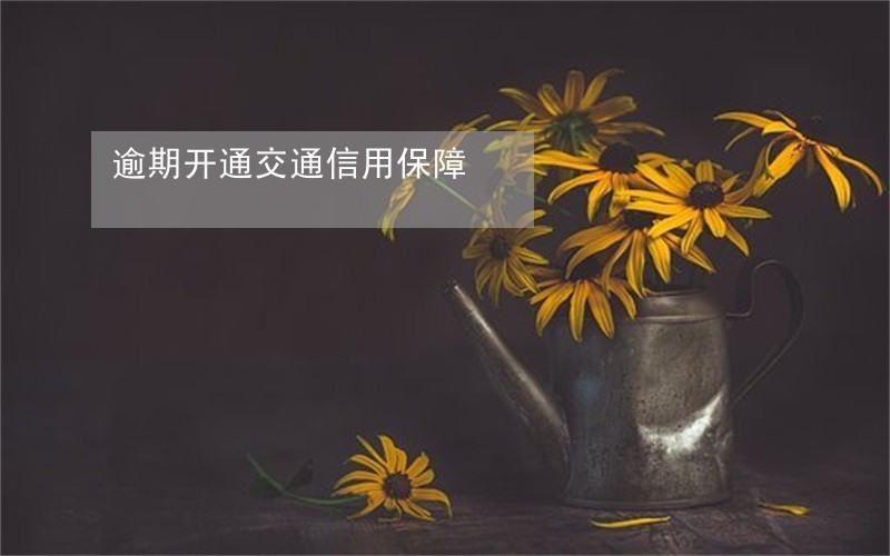 逾期开通交通信用保障