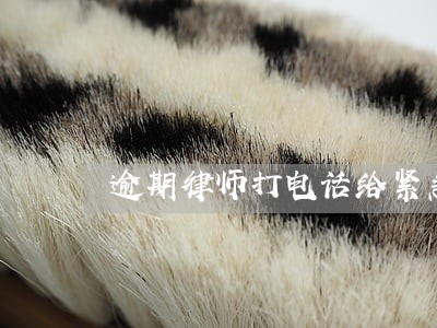 逾期律师打电话给紧急联系人