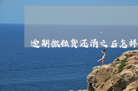 逾期微粒货还清之后怎样消除 逾期微粒货还清之后怎样消除