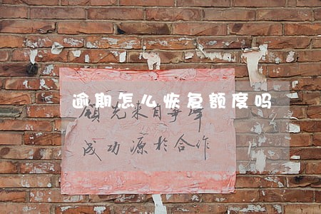 逾期怎么恢复额度吗 逾期怎么恢复额度吗
