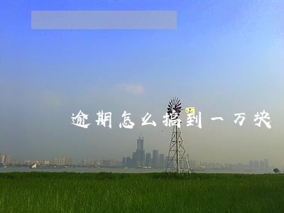 逾期怎么搞到一万块