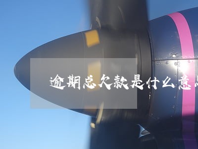 逾期总欠款是什么意思 逾期总欠款是什么意思