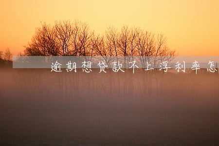 逾期想贷款不上浮利率怎么做