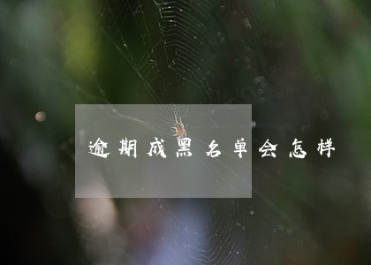 逾期成黑名单会怎样