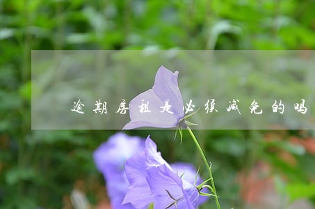 逾期房租是必须减免的吗 逾期房租是必须减免的吗