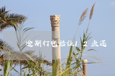 逾期打电话让12点还 逾期打电话让12点还