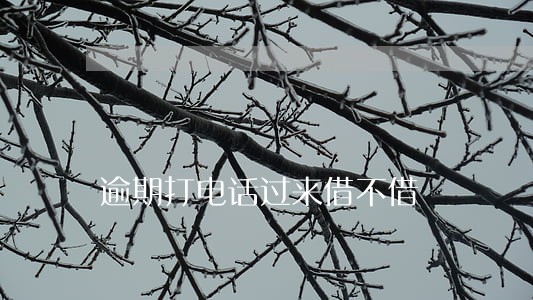 逾期打电话过来借不借 逾期打电话过来借不借