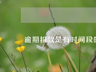 逾期扣款是有时间段的 逾期扣款是有时间段的