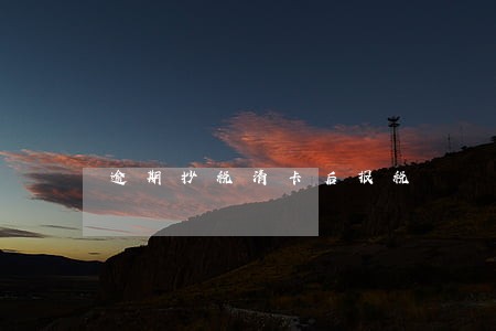 逾期抄税清卡后报税 逾期抄税清卡后报税