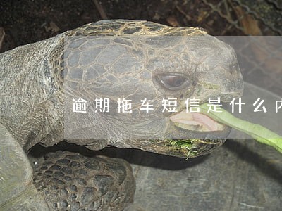 逾期拖车短信是什么内容 逾期拖车短信是什么内容