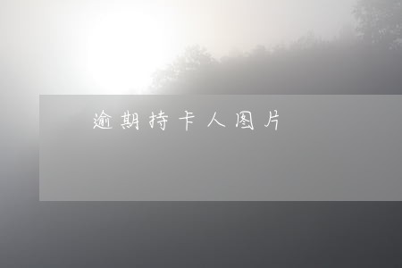 逾期持卡人图片 逾期持卡人图片