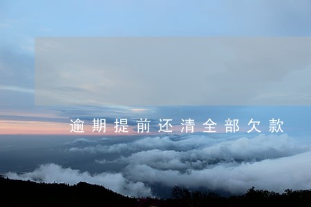 逾期提前还清全部欠款 逾期提前还清全部欠款