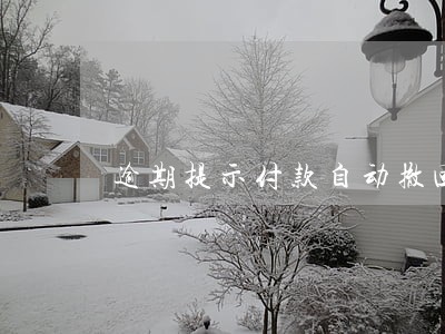 逾期提示付款自动撤回了 逾期提示付款自动撤回了