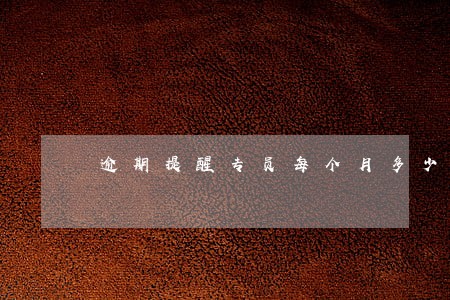 逾期提醒专员每个月多少钱 逾期提醒专员每个月多少钱
