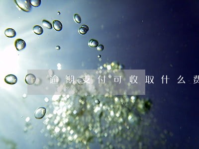 逾期支付可收取什么费用