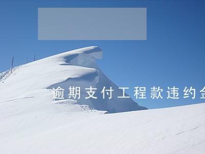 逾期支付工程款违约金一般在多少 逾期支付工程款违约金一般在多少