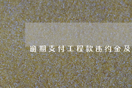 逾期支付工程款违约金及利息 逾期支付工程款违约金及利息