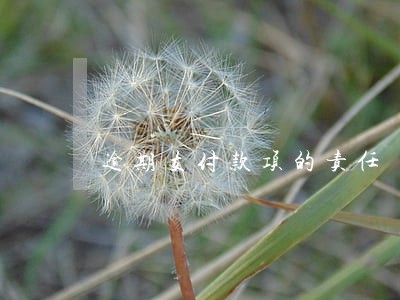 逾期支付款项的责任 逾期支付款项的责任