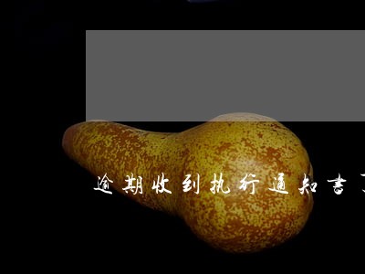 逾期收到执行通知书了 逾期收到执行通知书了