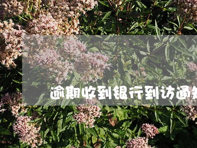 逾期收到银行到访通知 逾期收到银行到访通知