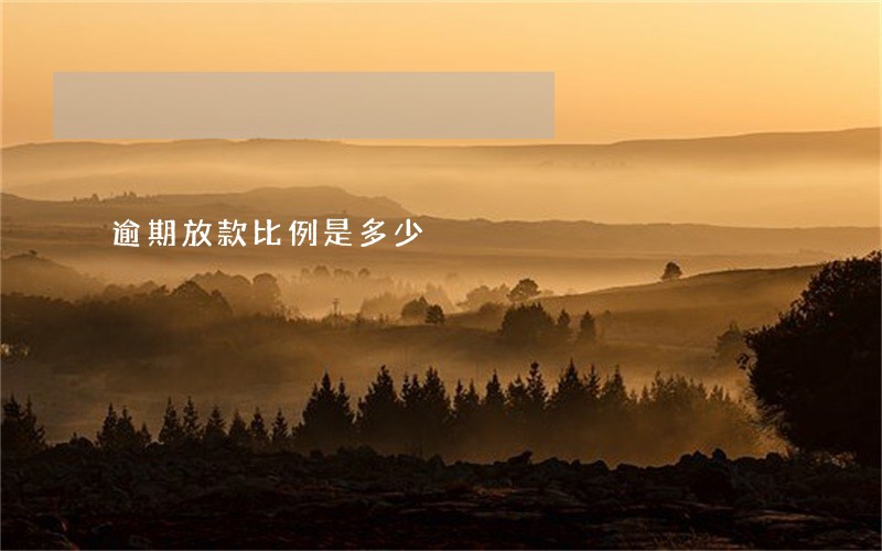 逾期放款比例是多少 逾期放款比例是多少